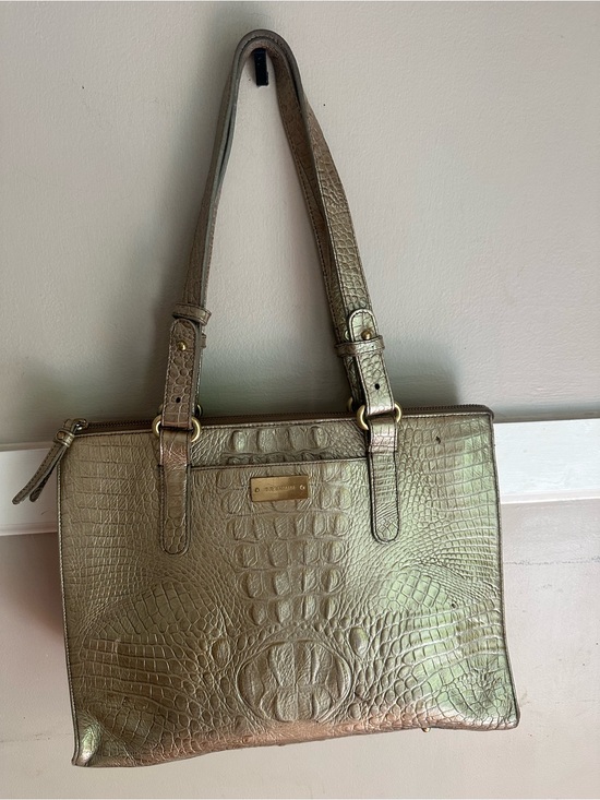 Brahmin Handbags - Brahmin Metallic Croc-Embossed Shoulder Bag - Gold/Tan